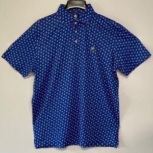 Donald Ross Sport Men's Blue Patterned Polo Shirt Size L